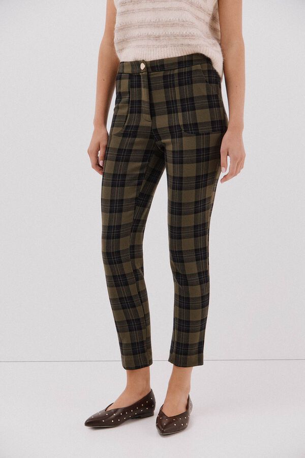 Cortefiel Comfort stretch pants Printed green