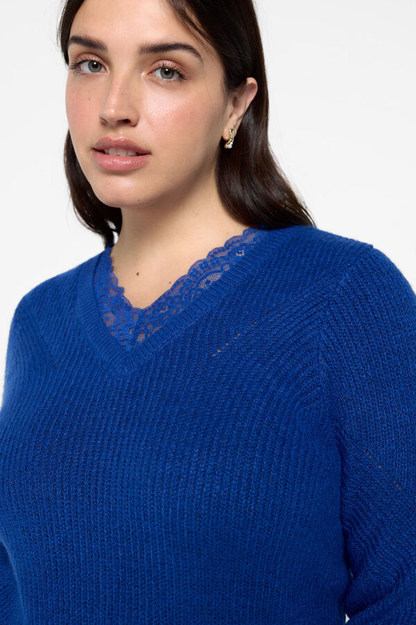 Cortefiel Curvy jersey-knit sweater Navy