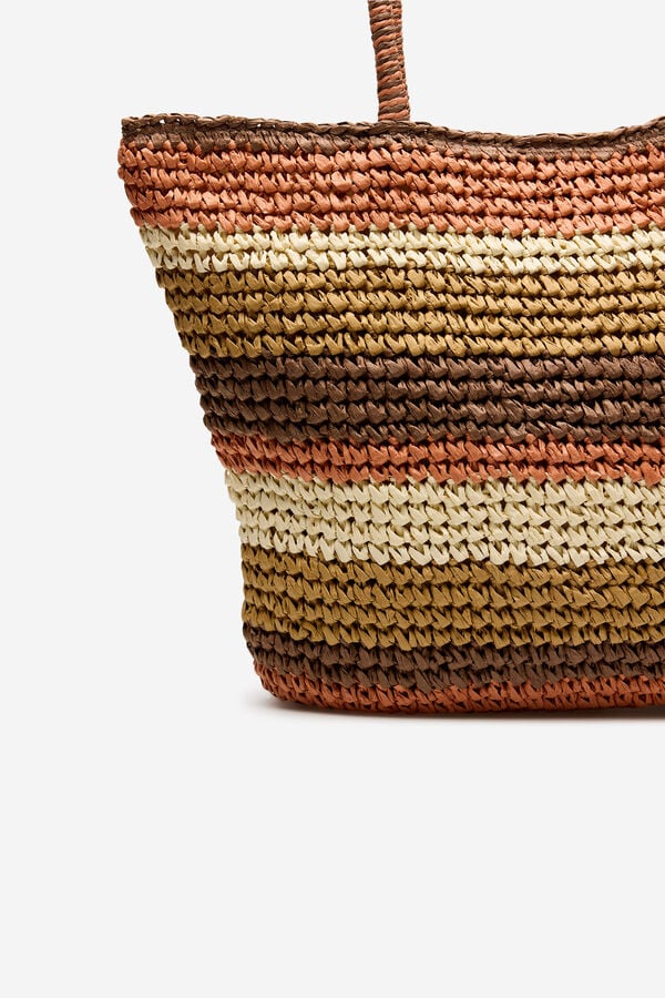 Cortefiel Bolso playa multicolor Estampado blanco