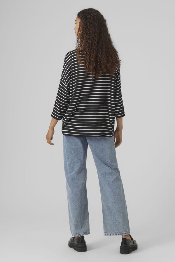 Vero Moda 3/4 sleeve jersey knit jumper Black