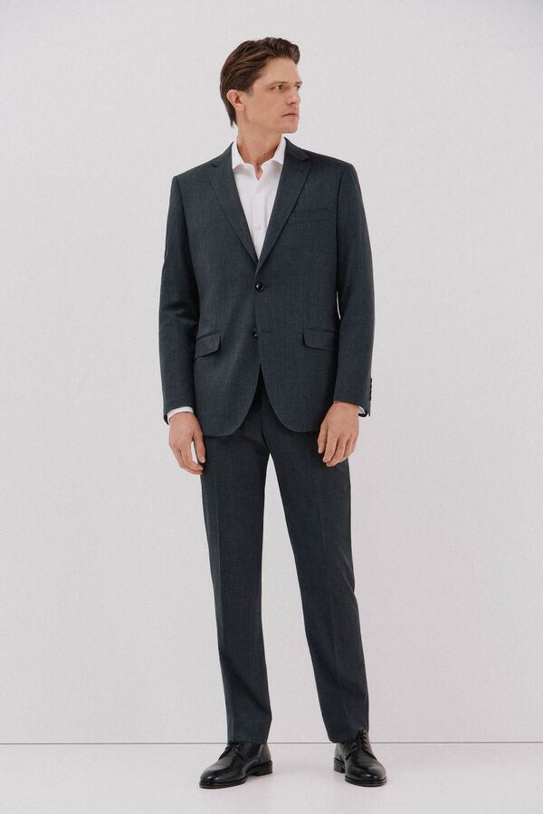 Cortefiel Plain easy-iron shirt with cufflinks White