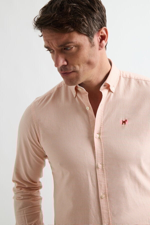 Williot Tencel mini check shirt Orange