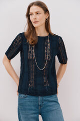 Cortefiel Lace top Navy