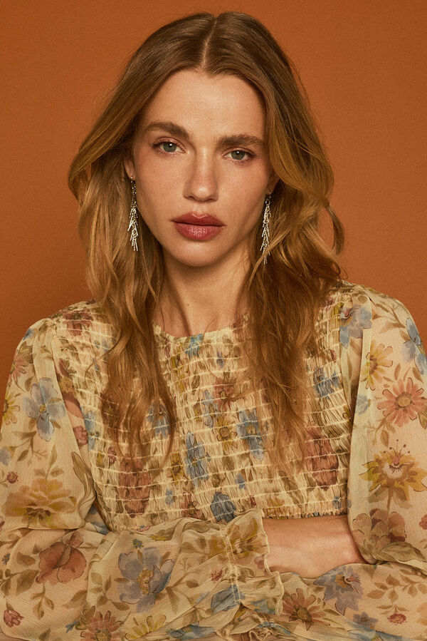 Slowlove Pendientes flecos cadena Gris