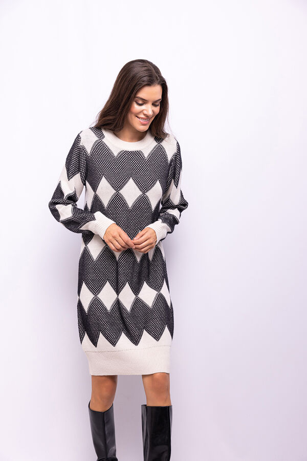 Object Vestido de malha estampado Branco