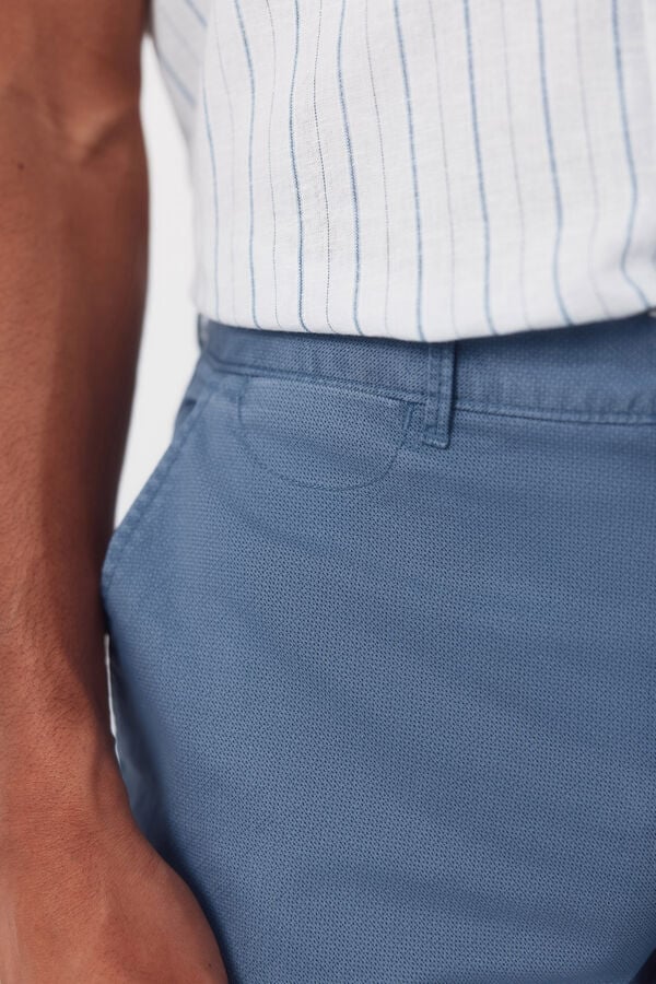 Cortefiel Bermuda chinos regular print Blue