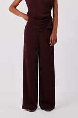 Cortefiel Wide knit trousers Maroon