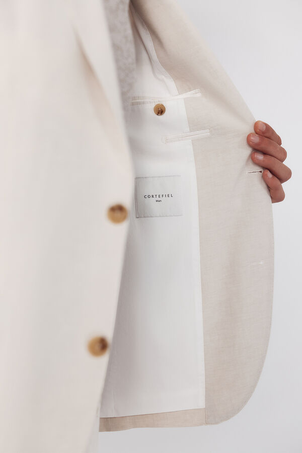Cortefiel Linen blazer Beige