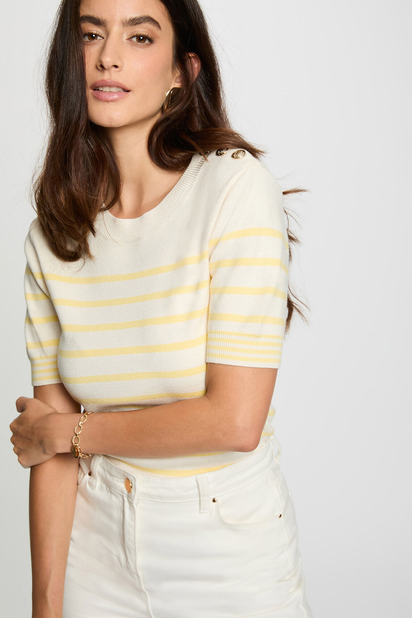 Morgan Short sleeve striped jumper