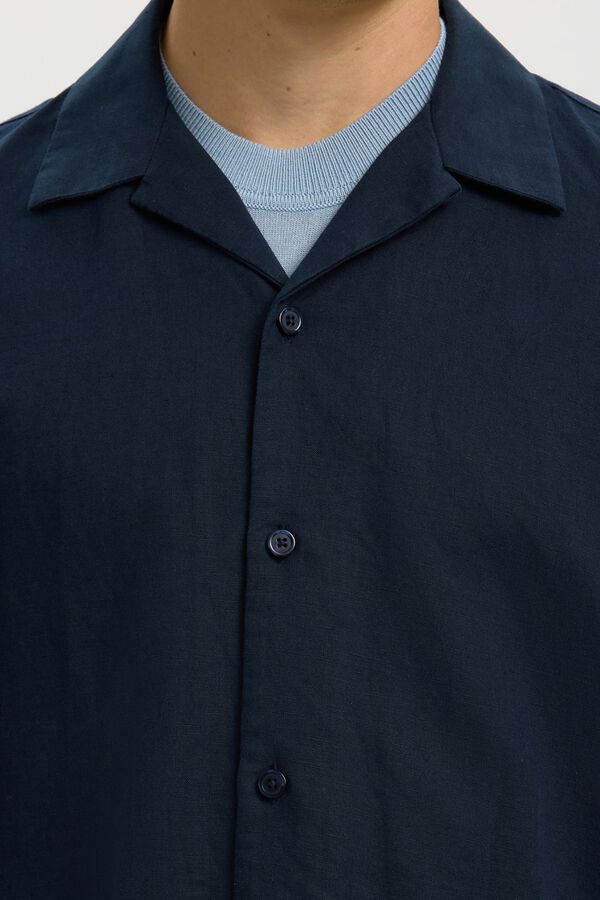 Selected Camisa de manga curta Azul