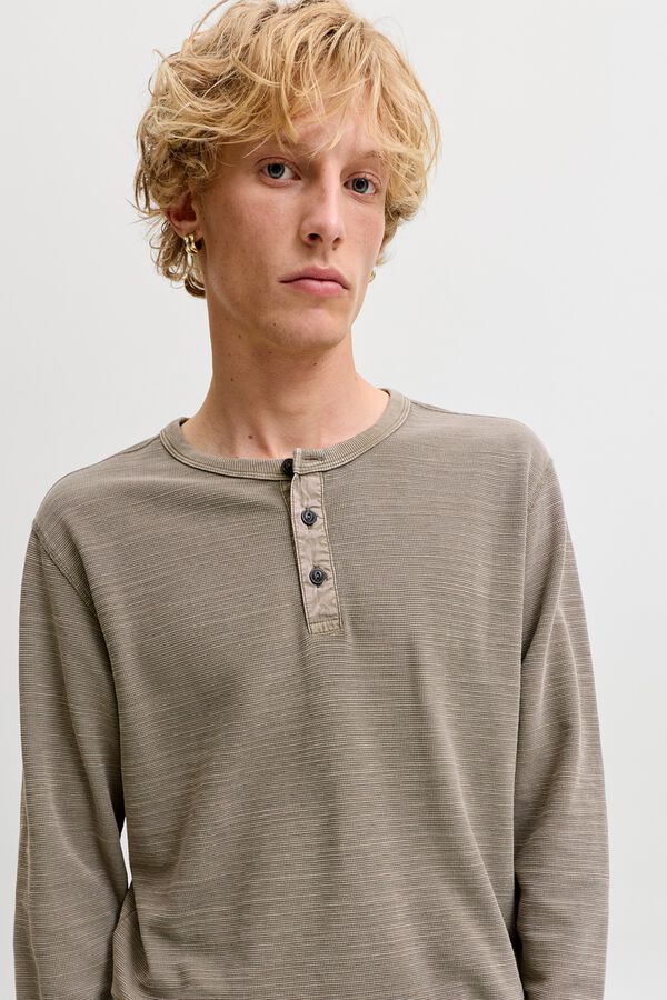 Jack & Jones T-shirt canelada regular Castanho