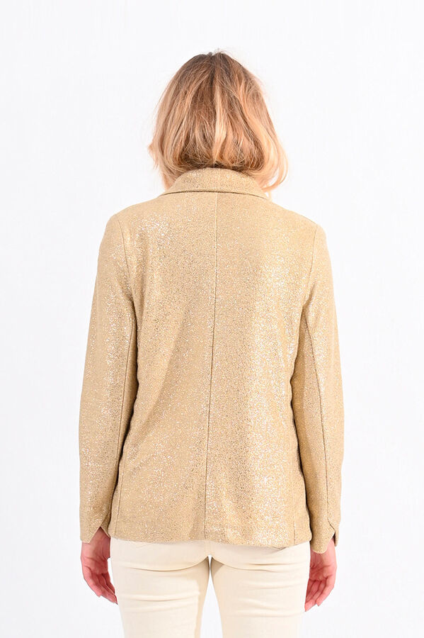 Cortefiel Women's sparkly long-sleeved blazer Gold