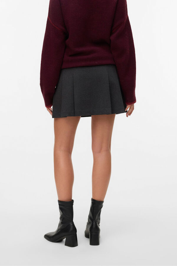 Vero Moda Mini saia plissada Cinzento