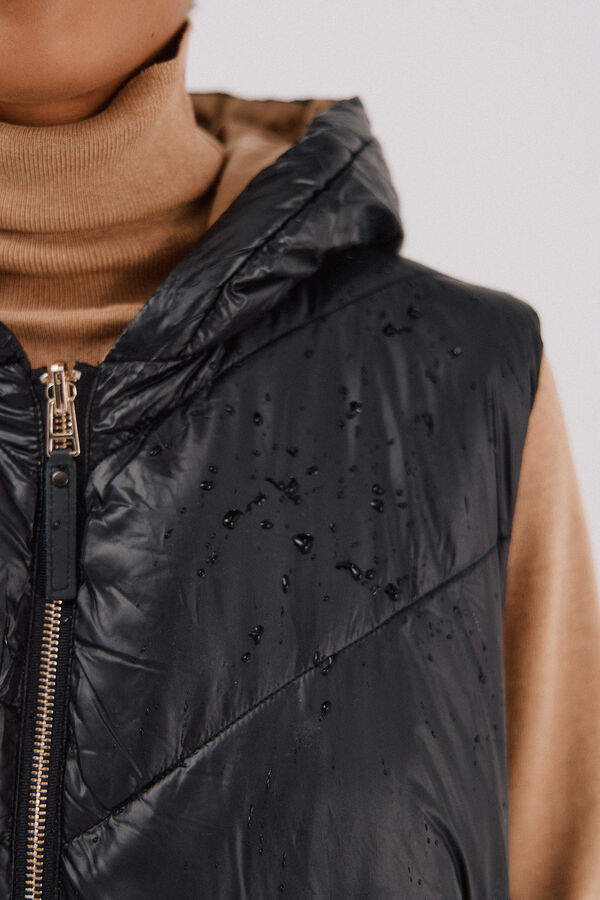 Cortefiel Long reversible gilet Black