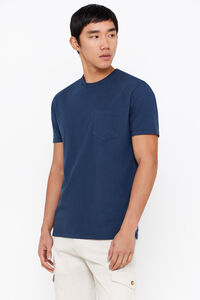Cortefiel Camiseta basica bolsillo Azul oscuro