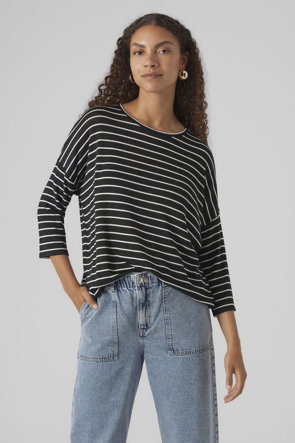 Vero Moda 3/4 sleeve jersey knit jumper Black