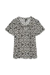 Vero Moda Curve Top de manga corta y cuello pico talla grande Gris