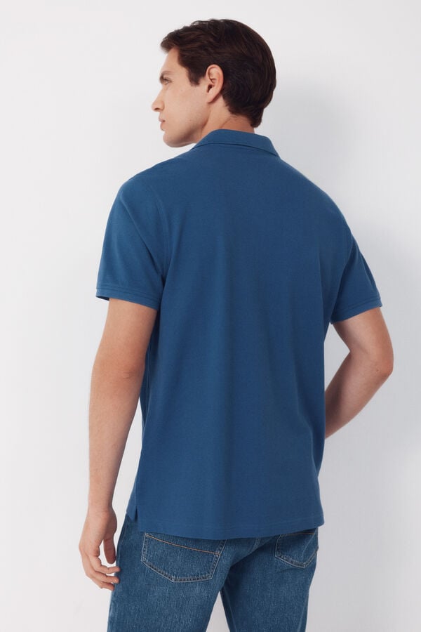 Cortefiel Piqu&eacute; basic polo shirt Blue