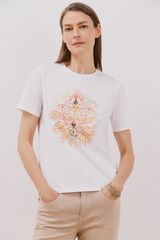 Cortefiel Printed t-shirt White