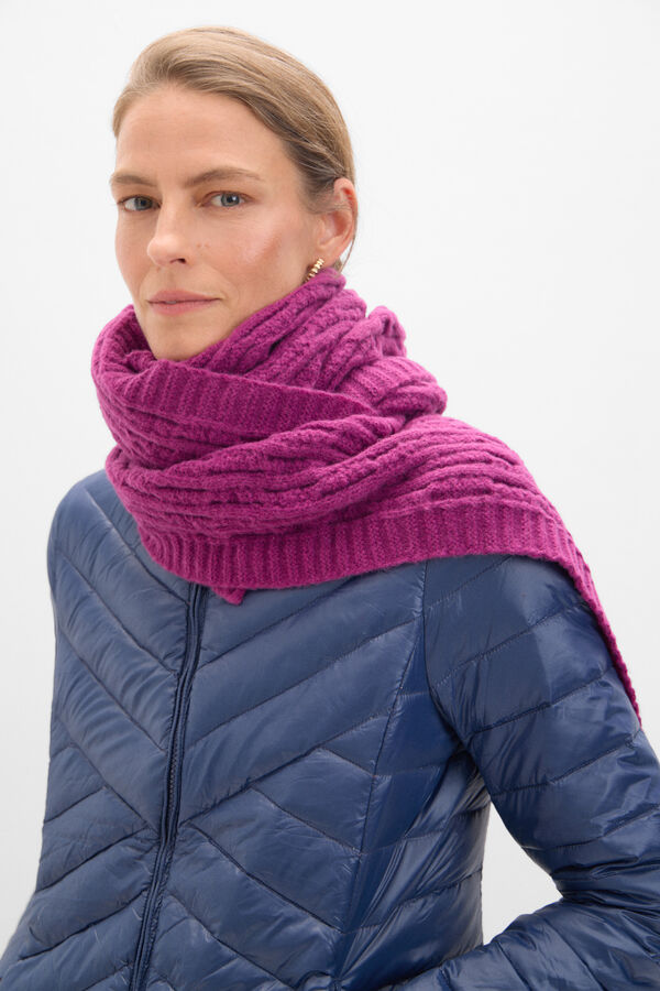 Cortefiel Geometric jersey-knit scarf Fuchsia