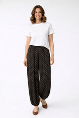 Vila Cal&ccedil;a comprida balloon acetinada Preto