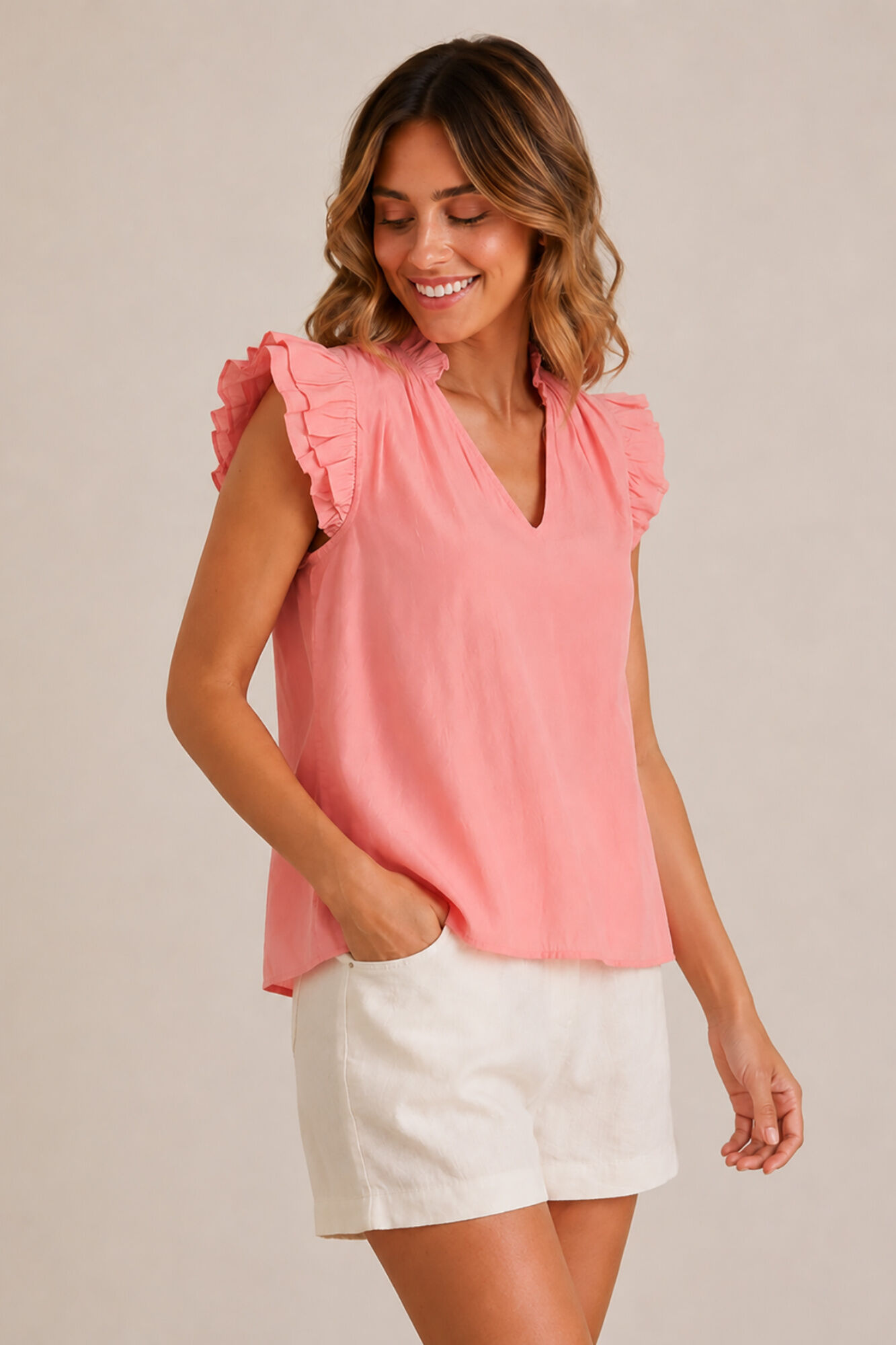 Vila Blusa com folhos nas mangas