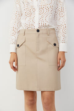 Cortefiel Short skirt with pockets Mink