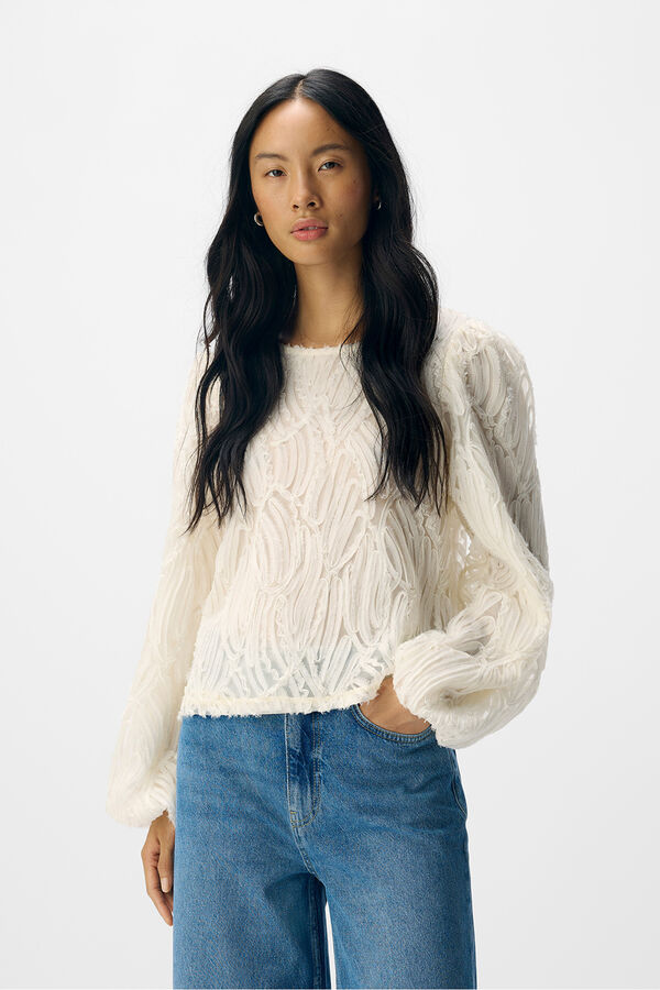 Object Blusa de tecido texturizado Branco