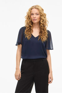 Vila Blusa de manga curta de gaze