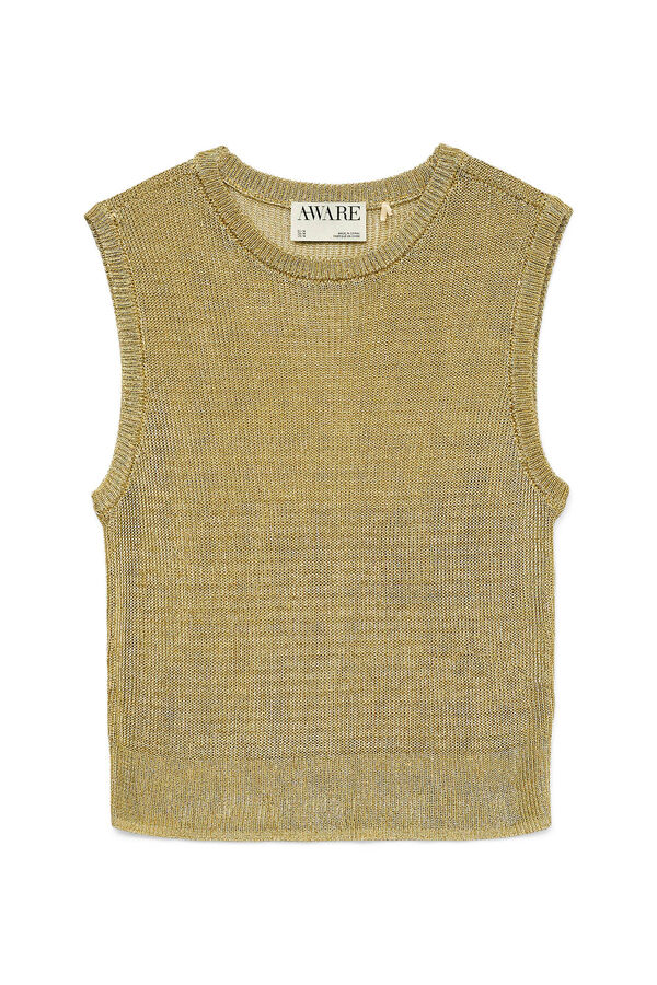 Vero Moda Top de malha metálica Castanho