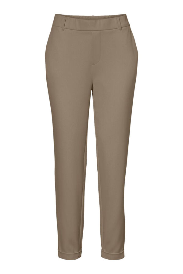 Cortefiel Plain trousers with normal waist Brown