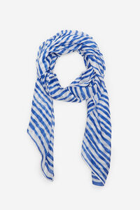 Cortefiel Striped scarf Blue