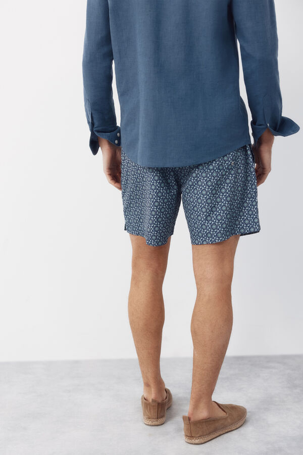 Cortefiel Geometric print swimwear Navy