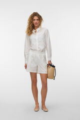 Vero Moda Cal&ccedil;&otilde;es com detalhes vazados Branco