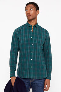 Cortefiel Easy-iron checked shirt Green
