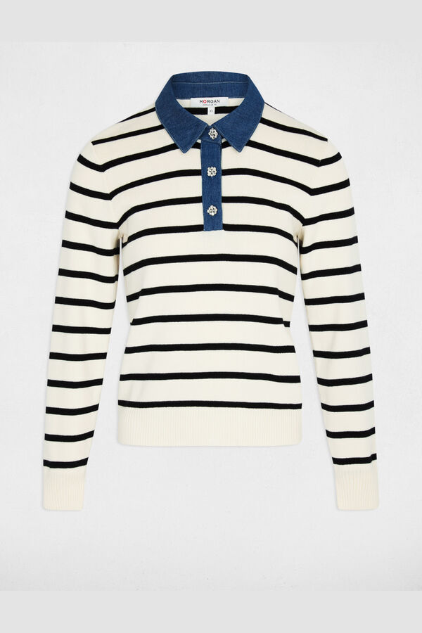 Morgan Camisola de riscas com gola alta Multicolorido