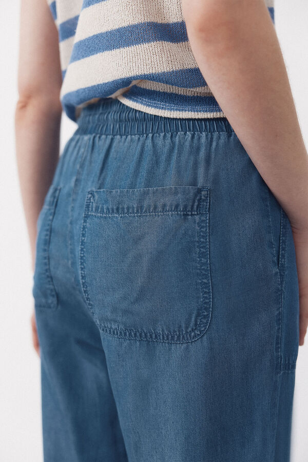 Cortefiel Tencel fluid trousers Blue