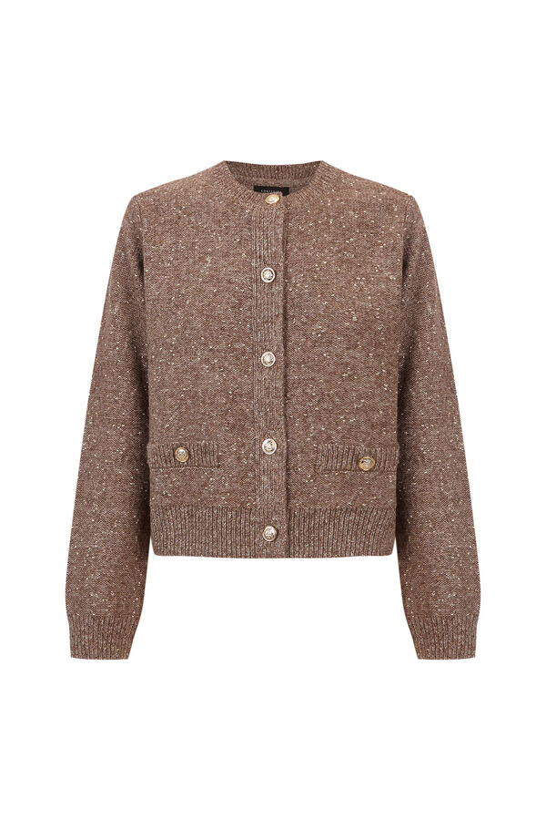 Cortefiel Short button jacket Dark brown
