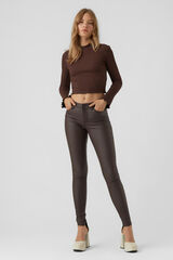 Vero Moda Pantal&oacute;n efecto encerado Marr&oacute;n