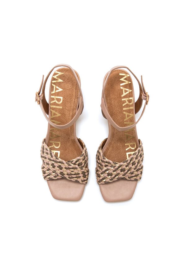 Maria Mare Woodit heeled sandal Beige