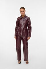 Vero Moda Blusão justa com efeito couro  Roxo