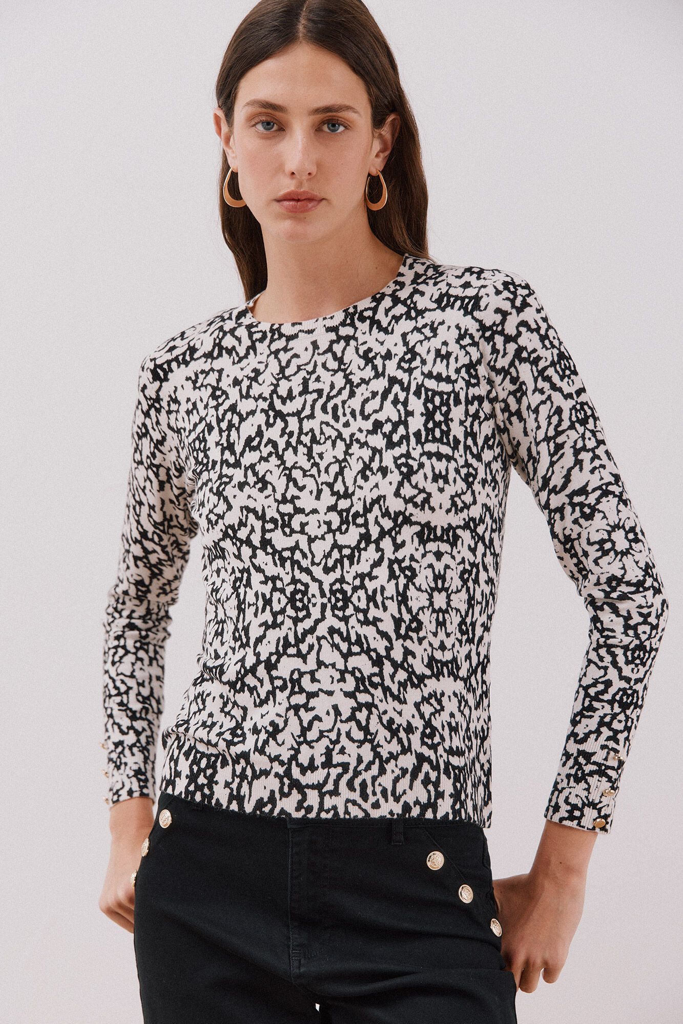 Cortefiel Printed knit jumper