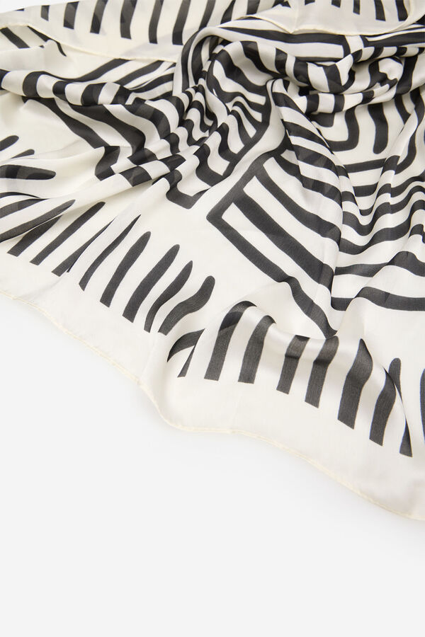 Cortefiel Pa&ntilde;uelo satinado geom&eacute;trico Estampado blanco