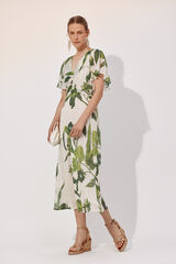 Cortefiel Vestido fluido Impress&atilde;o