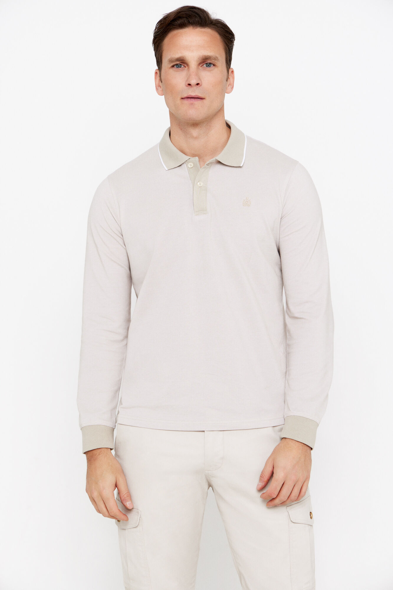 Polo manga larga en oxford pique Polos de hombre Cortefiel