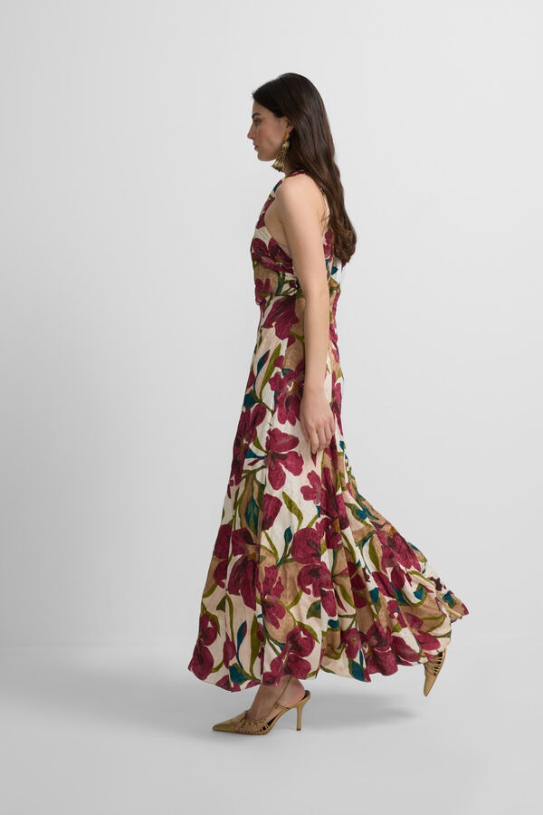 Silbon Vestido floral com halter e coleção de eventos Multicolorido