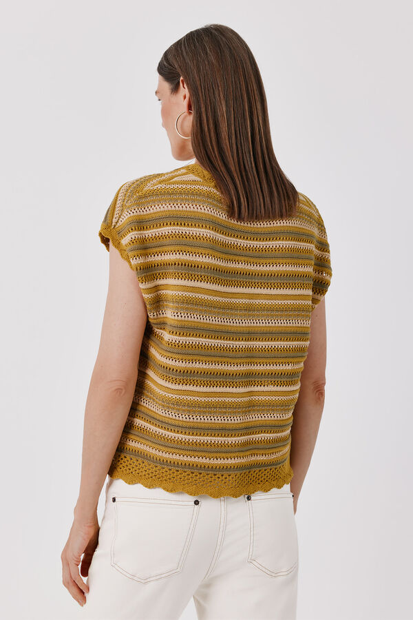 Cortefiel Multicoloured knit jacket Yellow