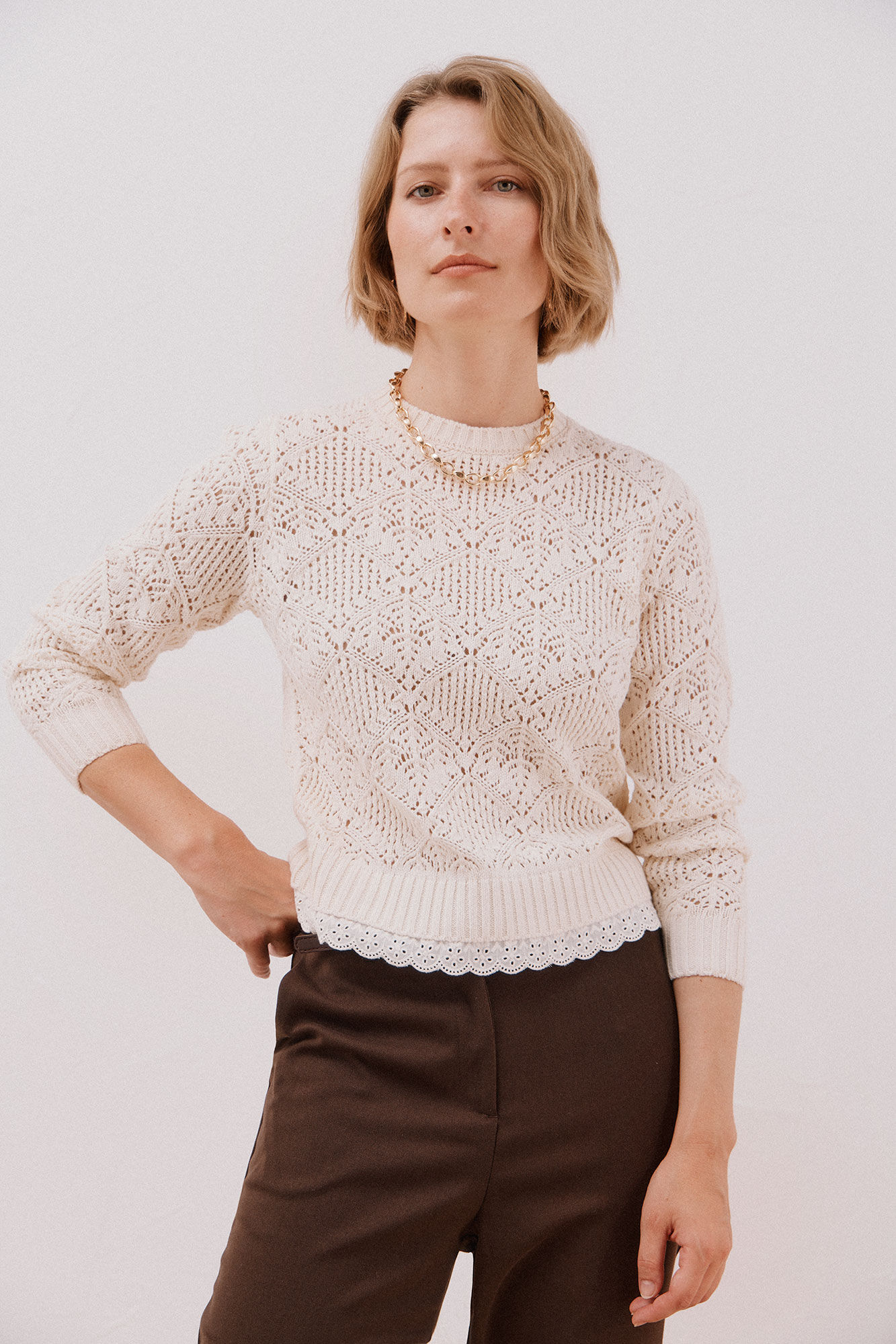 Cortefiel Combined openwork sweater