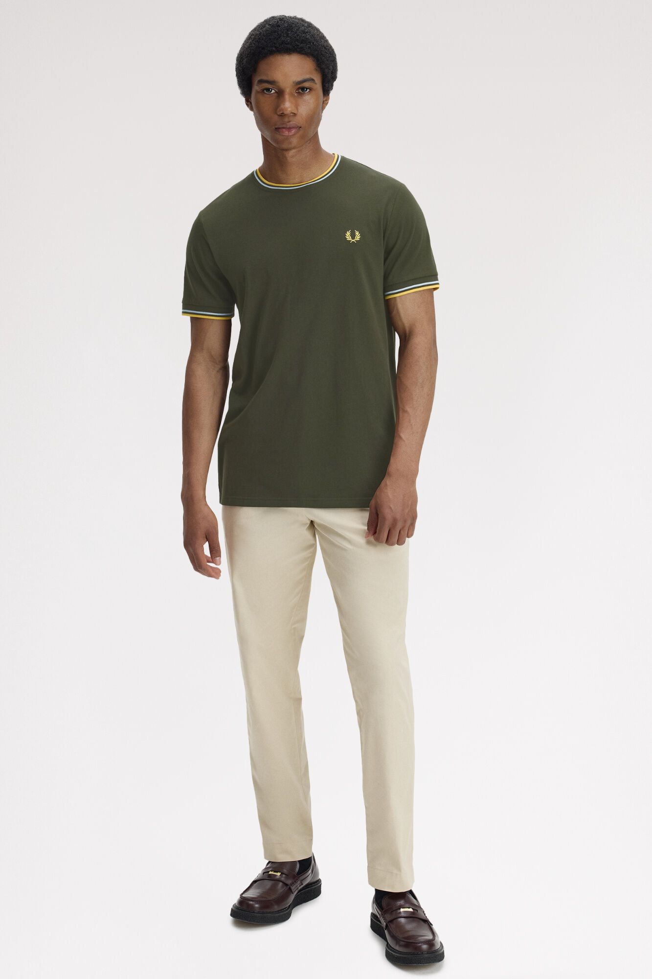 Fred Perry Camiseta con ribete con dos franjas