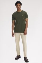 Fred Perry T-shirt com debruado com duas riscas Verde